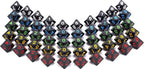 50pcs Assorted D10 Opaque Black with Black Dice Bag 10 Sides Dice for Tabletop RPG World of Darkness Vampire (0-9)