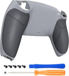 eXtremeRate New Hope Gray & Classic Gray Performance Rubberized Grip Custom Back Plate Bottom Shell Compatible with ps5 Controller, Replacement Back Shell Cover Compatible with ps5 Controller