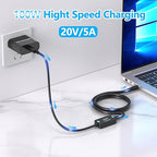 FARSENSE USB C to DC Adapter,Barrel PD Trigger Cable(3.3ft) with 10 Connector Tips,USB to DC Power Cable can Switch Voltage by Pressing The Key,Support LED Display Voltage