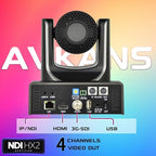 AVKANS NDI PTZ Camera - 30X Auto Tracking Live Streaming Cam with SDI/HDMI/IP Outputs for Church Worship School Sport Hospital Wedding(NDI HX2 and NDI HX3)