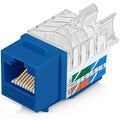 Everest 45° Angled RJ45 Cat6 Keystone Jacks 50-Pack in Blue - Slim Profile Female RJ45 Connectors - Cat 6 Keystone Jack - Compatible with 45° Angled Speed Termination Tool - 45Term (B0BL3GS7ZY)