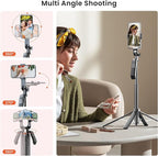 71" Phone Tripod Selfie Stick with Wireless Remote & 2 Fill Lights, Extendable Phone Stick for iPhone, Android, Camera & GoPro, S30 Portable Travel Tripod for Vlogging, Live Streaming(Black)