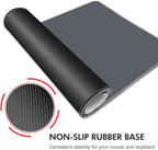 Galdas Gaming Mouse Pad XXL XL Large Long Extended Big Mousepad Non-Slip Rubber Keyboard Mouse Pad with Stitched Edges for Laptop Home Office (31.5x11.8x0.08 Inch) -Grey