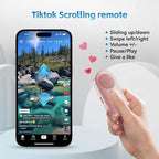 Bluetooth Camera Remote Shutter with Zoom and Front/Rear Camera Switch for Photo and Vlogging,Cllphone Remote Clicker for iOS & Android Smartphone, Wireless Video Scrolling for Tiktok