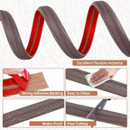 Floor Cord Cover for Wires on Floor Self Adhesive Cord Hider Floor Cable Management Wire Covers for Cords Protector Prevent Cable Trips Cord Cavity W 0.51" x H 0.31", Grayish Brown Wood, 10Ft