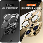 Camera Lens Protector for iPhone 16 Pro Max/16 Pro/15 Pro Max/15 Pro/14 Pro Max/14 Pro, Aluminum Alloy Sapphire Glass Camera Screen Cover, Case Friendly- Gold