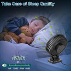 JZCreater USB Desk Fan, Mini Portable, 3 Speeds Desktop Table Cooling, Plug in Power, Rotation Strong Wind, Quiet Personal Small for Home Office Travel Bedroom, Black