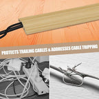 Floor Cord Cover Self Adhesive Cord Hider,10FT Cable Management, Extension Strip Protector for Wires, Prevent Cable Trips for Offices, Gyms, Exhibitions Cavity:0.39"(W) x0.27(H) WoodLightyellow