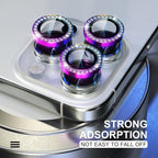 Choiche Compatible for iPhone 15 Pro/iPhone 15 Pro Max Camera Lens Protector Bling, 9H Tempered Glass Camera Cover Screen Protector Metal Ring Decoration Accessories (Diamond-Colorful)