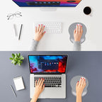 ITNRSIIET Ergonomic Mouse Pad with Comfort Gel Wrist Rest, Non-Slip PU Base, Smooth Textured Surface, Reduces Hand Fatigue & Wrist Pain, 8.7 x 7.2 Inch for Office Gaming Home, Light Gray Accent