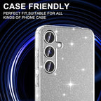 for Samsung Galaxy S24 FE Camera Lens Protector, Individual Metal Ring Tempered Glass Lens Cover, [Strong Adsorption] Scratch Resistant Ultra-Thin HD Clear Lens Cover, 1 Set-Silvery