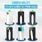 Phone Grip Strap - Pack of 2 Reversible Finger Holder for Phone Back, Customizable Anti-Slip Design, Wireless Charging Compatible Detachable Holder for iPhone - Color & Psychedelic Dog Paw