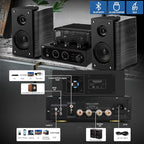 INFI Audio Hybrid Class AB Tube Amplifier 6N3 Power Amp with Bluetooth Home Audio HiFi Stereo Receiver Integrated Amp AUX Bluetooth USB Charger Optical Coaxial Sub-Out