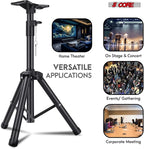 5Core Speaker Stand Tripod Floor Adjustable 24-36 Inch Short DJ Studio Monitor Stands