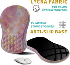 Hokafenle Ergonomic Mouse Pad Wrist Support, Wrist Rest Mousepad for Carpal Tunnel Pain Relief with Integrated Memory Foam Slope Massage Bulge (11.8x7.9 inch,Pink Gold Marble