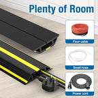 Eapele 10 ft Floor Cable Cover Protector, Heavy Duty PVC Duct Easy to Unroll, Prevent Trip Hazard for Home Office or Outdoor Settings