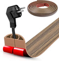 Floor Cord Cover Self Adhesive Cord Hider,10FT Cable Management, Extension Strip Protector for Wires, Prevent Cable Trips for Offices, Gyms, Exhibitions Cavity:0.39"(W) x0.27(H) Woodsmokedbrown