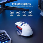 INPHIC IN9 Wireless Gaming Mouse, True Tri-Mode Bluetooth/Type-C Wired/2.4G Wireless Connection, 10000 DPl, Fully Programmable, RGB Backlit, for Laptop PC Mac