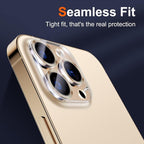 UniqueMe [ 3 Pack] Compatible with iPhone 12 Pro Max 6.7" Camera Lens Protector Tempered Glass,[Case Friendly][New version][Scratch-Resistant][Easy Installation] -Golden