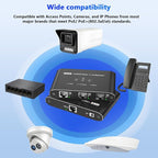 PoE Switch 1 in 3 Out, Gigabit 3 Port PoE Splitter, IEEE 802.3at/af Compliant, 30W per Port Power Over Ethernet Hub for IP Cameras/Access Points/VoIP Phones (328 Ft), Network Hub for Cat5e/6/7/8 Cable