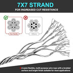 2 Pack Outdoor & Travel Security Cable with Loops, 3.3 ft x 1/8 in (1m x 3mm) Braided Safety Wire, Flexible Steel Safety Cable with Double Loops for Luggage, Outdoor Gear and Gates