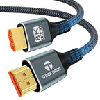8K 4K HDMI Cable 15FT, High Speed Braided HDMI to HDMI 2.1 Cord Supports 8K@60Hz, 4K@120Hz 144Hz 48Gbps Compatible with Roku TV/PS5/HDTV/Blu-ray
