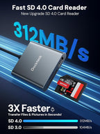 Dockteck SD Card Reader Adapter, 312MB/s SD4.0 Super Speed, USB3.1 SD/TF Card Reader, 3-Slot USBC to SD/Micro SD/USB A Memory Card Reader for UHS-Ⅱ-ⅠSD/Micro SD/SDHC/SDXC/MMC, with OTG for Plug&Play