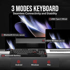 Vibe99 Wireless Gaming Keyboard with 1.06'' Screen, 96% Hot Swappable Creamy Mechanical Keyboard with Gasket Structure, BT5.0/2.4GHz/USB-C, 5-Layer Padding, RGB, NKRO for Win/Mac (Black)