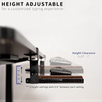 VIVO Large Height Adjustable Under Desk Keyboard Tray, C-clamp Mount System, 27 (33 Including Clamps) x 11 inch Slide-Out Platform Computer Drawer for Typing, Dark Walnut, MOUNT-KB05HD