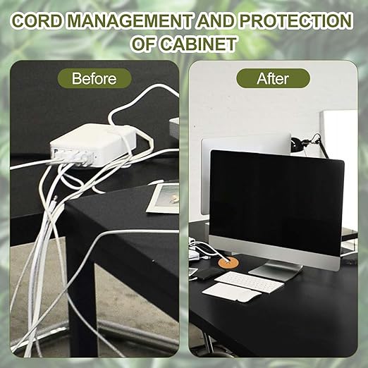 PATIKIL Desk Grommet 2-3/8", 4 Pcs Round Cable Grommet Cord Hole Cover with Adhesive Tape Flexible Table Wire Organizer for Office Home Table Countertop, Gray
