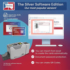 Bodno Seaory S28 Dual Sided ID Card Printer & Complete Supplies Package ID Software and Camera - Silver Edition