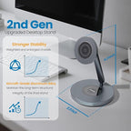 Nillkin Magnetic iPad Stand for Desk, MagSafe Wireless iPhone Charger Stand, 360° Rotating Base, Adjustable Aluminum Tablet Holder for Work, Office, Home, Kitchen Use
