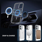 BELTRON Belt Case for iPhone 16 Plus, Slim Protective Transparent Case & Rotating Belt Clip Holster Combo (Compatible with MagSafe)