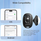 ATUMTEK Camera Remote Shutter for iPhone and Android Smartphones (2 Pack), Wireless Phone Remote Control Selfie Button for Photos and Videos (Bluetooth 5.2), Wrist Strap Included, Black & White