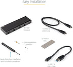 StarTech.com USB-C 10Gbps to M.2 NVMe or M.2 SATA SSD Enclosure, Portable External PCIe/SATA NGFF SSD Aluminum Case, USB Type-C / Type-A Host Cables, Supports 2230/2242/2260/2280 - TAA