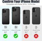 AGVEE 3+3 6 Pack for iPhone 16 Pro 6.3" / 16 Pro Max 6.9" Camera Lens Cover Protector, Bling Glitter & CD-Textured Metal Ring 9H Tempered HD Glass Camera Cover Protector Film, Glitter-Black