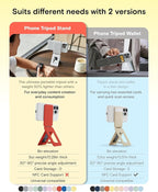 MOFT Phone Tripod Stand Selfie Stick for iPhone, Multi-Angles iPhone Stand, Lightweight & Portable Phone Holder, Strong Magnets, MOVAS Vegan Leather, Travel Essentials,Soothing Mist(Without Card Slot)