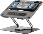 Laptop Cooling Stand with Detachable Thermoelectric Cooler, Adjustable Height & Angle, 360 Rotation Base, Carbon Steel Framework, Ultra-Quiet & Super Sturdy for up to 15.6” Laptop (Black)