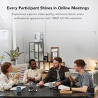 NUROUM C20(2nd Gen) HD Conference Webcam, 1080P Video Conferencing Camera with Microphone and Speaker, All in One Computer Camera for Desktop, 13ft Voice Pickup, AI Noise-Cancellation, USB Plug&Play