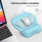 TECKNET Gel Mouse Pad with Wrist Rest, Ergonomic Office Mousepad with Wrist Support - Non-Slip & Smooth Surface Comfortable Desk Accessories Mat for Office, Gaming and Study - LT.Blue