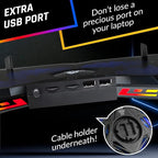 KLIM Wind Laptop Cooling Pad - More Than 500 000 Units Sold - New Version - The Most Powerful Rapid Action Cooling Fan - Laptop Stand with 4 Cooling Fans at 1200 RPM - USB Fan - PS5 PS4 - RGB