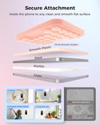 SUPERONE Magnetic Suction Phone Mount for MagSafe Case, Silicone Octo Cup Buddy Sticky Phone Grip Holder for iPhone 16/15/14/13/12 Series, Removable Hands-Free Selfie/Video for TikTok & Instagram-Pink