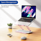 BESIGN LS10 Aluminum Laptop Stand, Ergonomic Adjustable Notebook Stand, Computer Holder Compatible with Air, Pro, Dell, HP, Lenovo More 10-14" Laptops, Pink