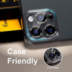 beuxece for 6 Pack iPhone 15 Pro/iPhone 15 Pro Max Camera Lens Protector [Drop Protection] [Case Friendly] [Easy Installation] 9H Tempered Glass Camera Screen Protector Cover, CD Black