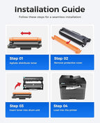 TN830XL Black Toner Cartridge 2-Pack High Yield Replacement for Brother TN830XL TN830 XL Compatible for HL-L2460DW HL-L2405W HL-L2480DW MFC-L2820DW DCP-L2640DW MFC-L2900DW HL-L2400D Laser Printer Ink