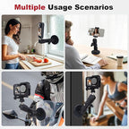 Magnetic Camera Mount for Action Camera, 12 Strong Magnet Base with 360 Rotation Ball Head- Quick Car Holder Attachment for DJl Action 5 Pro 4 Osm0 Pocket 3 GoPrO Max her0 13 12 lnsta36o X5 X4,JC030