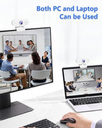 Webcam 1080P HD Webcam for PC,Web cam with Microphone,Stand for PC/MAC/Laptop/Desktop,Wide Angle Web Cameras for YouTube,Skype,Zoom,Xbox One,Video Calling