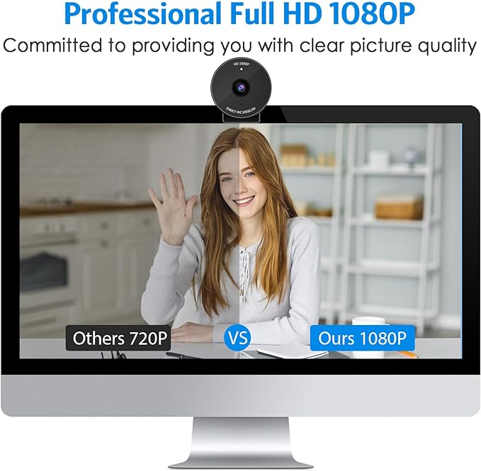 EMEET 1080P Webcam - USB Webcam with Microphone & Physical Privacy Cover, Noise-Canceling Mic, Auto Light Correction, Fixed Focus, C950 Ultra Web Cam w/ 70°View for Meeting/Online Classes/Zoom/YouTube
