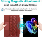 Keyboard for Microsoft Surface Pro Copilot+ (11th Edition) / Pro 11 / Pro 10 / Pro 9 / Pro 8 / Pro X, 13 inch, Detachable Type Cover with Touchpad, 7-Color Backlit & Pen Holder (Poppy Red)