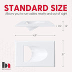 2 Pack Wall Plate Cable Pass Through with Bracket - In Wall Cable Management Kit - Snap ON Wall Plate with Single Gang Low Voltage Mounting Bracket - Decorator Cover for Low Voltage Cables
